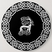 Schwarzer Keltischer/Nordischer Hirsch Button (Vorderseite)