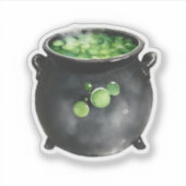 Schwarzer Kessel grün brodelnd Aufkleber (Vorderseite)