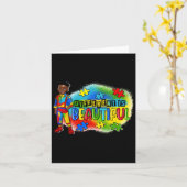 Schwarzer Kid Autismus anders ist schön Autismus A Karte (Gelbe Blume)