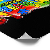 Schwarzer Kid Autismus anders ist schön Autismus A Poster (Ecke)