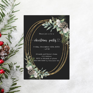 Schwarzer Kiefernwald Weihnachts-Party Einladung