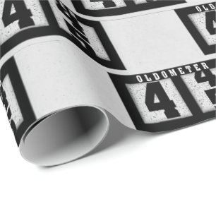 Schwarzer Kilometerzähler zum 45. Geburtstag Geschenkpapier
