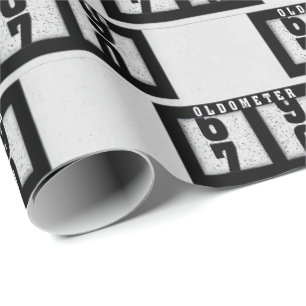 Schwarzer Kilometerzähler zum 70. Geburtstag Geschenkpapier