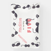 Schwarzer Kindergeburtstag willkommen Banner (Vertikal)