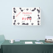 Schwarzer Kindergeburtstag willkommen Banner (Messe)