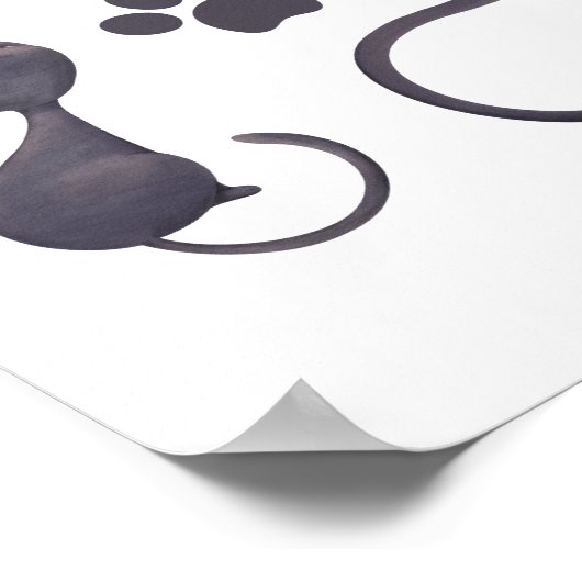 Schwarzer Kindergeburtstag willkommen Poster (Ecke)