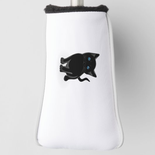 Schwarzer Kitty-Cartoon Golf Headcover (Rotieren 90)