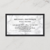 Schwarzer Klarinettenlehrer aus weißem Marmor Visitenkarte (Rückseite)