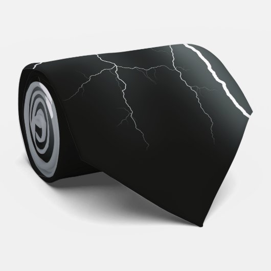 Schwarzer klassischer Blitz Krawatte (Gerollt)