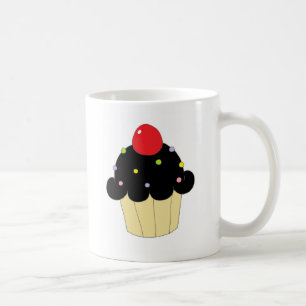 Schwarzer kleiner Kuchen Kaffeetasse