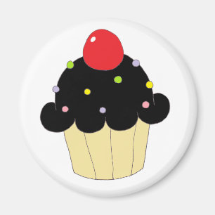 Schwarzer kleiner Kuchen Magnet