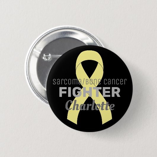 Schwarzer Knopf aus Sarcoma/Knochenkrebs Button (Vorne & Hinten)