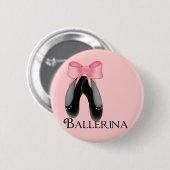 Schwarzer Knopf der Ballerina-Pantoffel-2 Button (Vorne & Hinten)