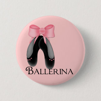 Schwarzer Knopf der Ballerina-Pantoffel-2 Button