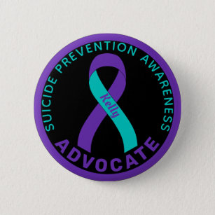 Schwarzer Knopf für das Bewusstsein für Suizidpräv Button