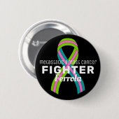 Schwarzer Knopf für metastasiertes Brustkrebs Button (Vorne & Hinten)