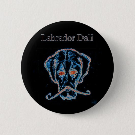 Schwarzer Knopf Labradors Dali Button (Vorderseite)