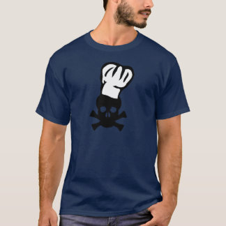 schwarzer Kochsschädel-Kochs-Kopfkoch T-Shirt