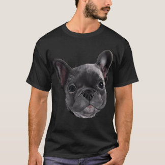 Schwarzer (Kohlegrau) Französische Bulldogge-Welpe T-Shirt