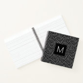 Schwarzer Komon (Haihaut) Mit Monogramm Notizblock (Innenseite)