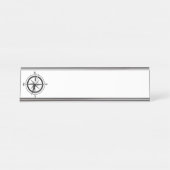 Schwarzer Kompass Schreibtischnamensplakette (Vorderseite )