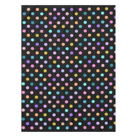 Schwarzer Konfetti Polka Punkte farbige Tischdecke (Vorderseite)