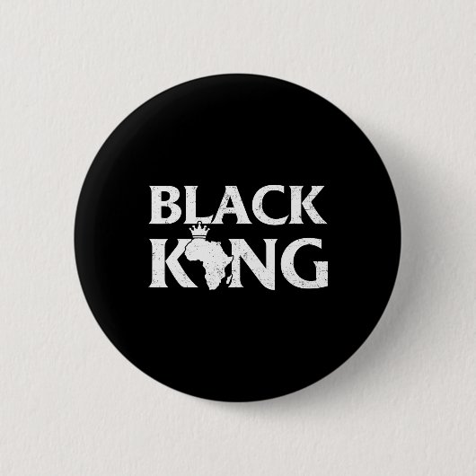 Schwarzer König Afrikanische Karte Schwarzer Stolz Button (Vorderseite)