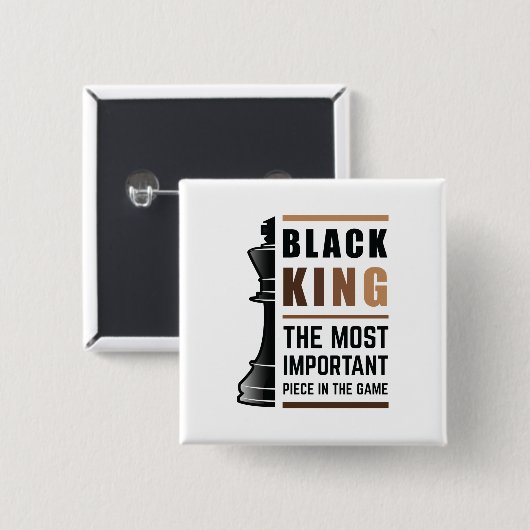 Schwarzer König das wichtigste Stück in Spiel 2 Button (Vorne & Hinten)
