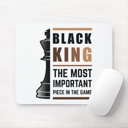 Schwarzer König das wichtigste Stück in Spiel 2 Mousepad (Mit Mouse)