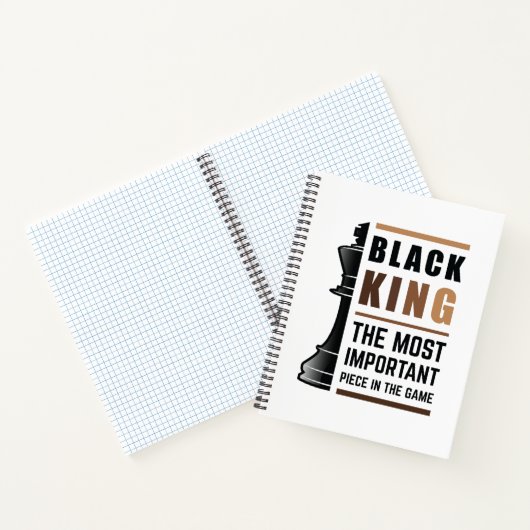 Schwarzer König das wichtigste Stück in Spiel 2 Notizblock (Innenseite)