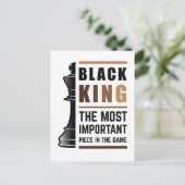 Schwarzer König das wichtigste Stück in Spiel 2 Postkarte (Stehend Vorderseite)