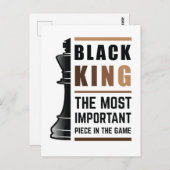 Schwarzer König das wichtigste Stück in Spiel 2 Postkarte (Vorne/Hinten)