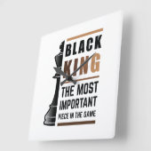 Schwarzer König das wichtigste Stück in Spiel 2 Quadratische Wanduhr (Winkel)