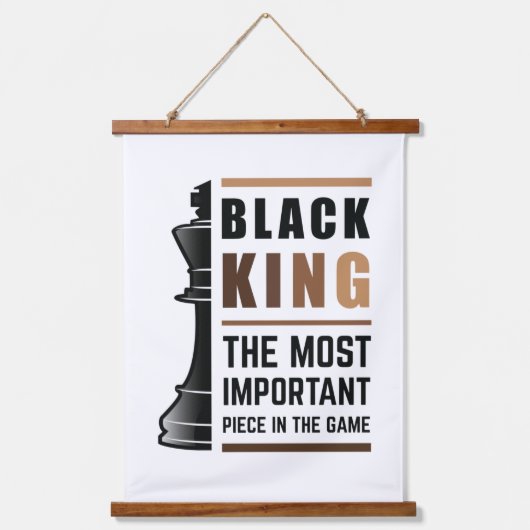 Schwarzer König das wichtigste Stück in Spiel 2 Wandteppich Mit Holzrahmen (Vorderseite)