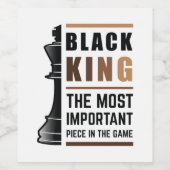 Schwarzer König das wichtigste Stück in Spiel 2 Weinetikett (Einzelnes Label)