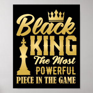 Schwarzer König Die Mächtigste Figur Im Spiel Männ Poster