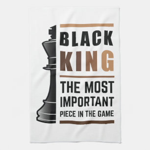 Schwarzer König Die Wichtigste Figur Im Spiel 2 Geschirrtuch