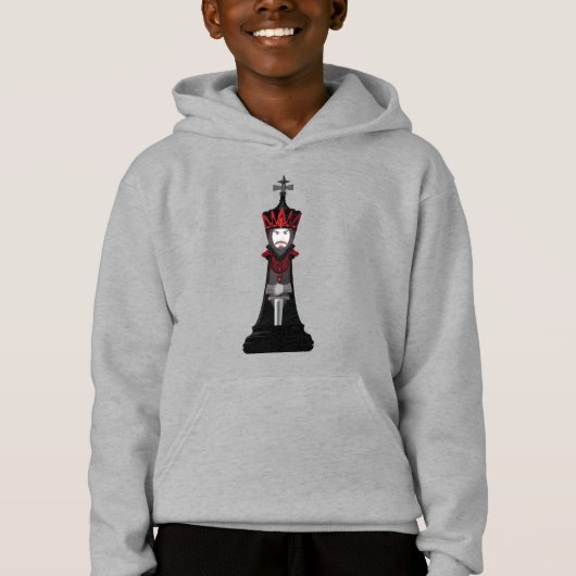 Schwarzer König Hoodie (Vorderseite)