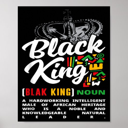 Schwarzer König Männer Mann Schwarze Geschichte Mo Poster (Vorne)