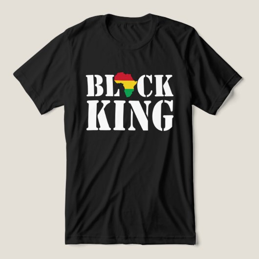 Schwarzer König Tri-Blend Shirt (Design Vorderseite)
