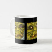 Schwarzer Kontur-Cartoon Kaffeetasse (Vorderseite Links)