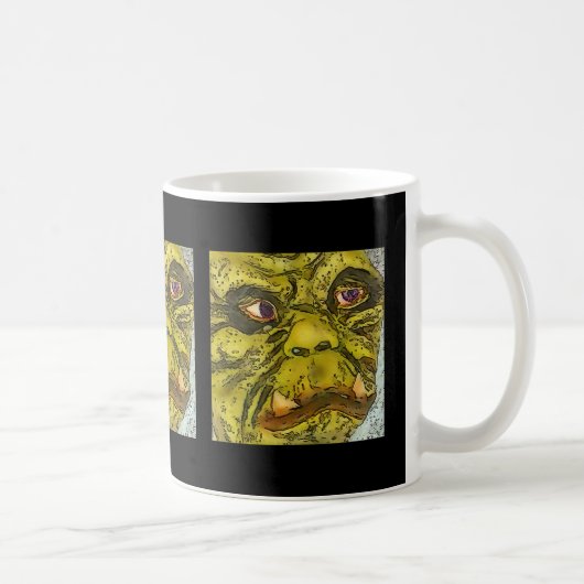 Schwarzer Kontur-Cartoon Kaffeetasse (Rechts)