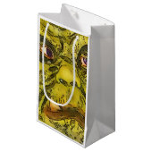 Schwarzer Kontur-Cartoon Kleine Geschenktüte (Vorderseite Schrägansicht)