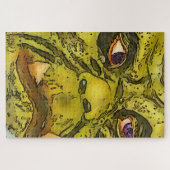 Schwarzer Kontur-Cartoon Puzzle (Horizontal)