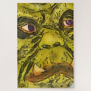 Schwarzer Kontur-Cartoon Puzzle