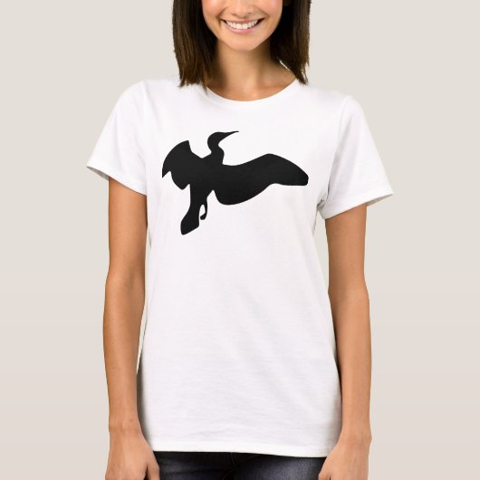 Schwarzer Kormoran im Flug T-Shirt (Vorderseite)