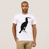 Schwarzer Kormoran-Vogel T-Shirt (Vorne ganz)
