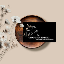 Schwarzer Körperbildhauer, der den Wellness-Center Visitenkarte