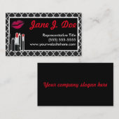 Schwarzer kosmetischer Kuss Avons Visitenkarte (Vorne/Hinten)