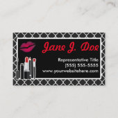 Schwarzer kosmetischer Kuss Avons Visitenkarte (Vorderseite)